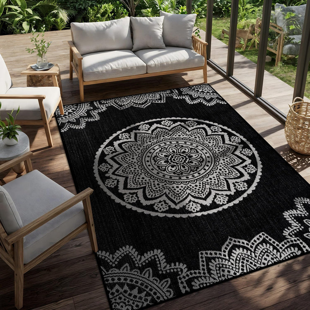 CAMILSON Outdoor Rug 10x14 Modern Large Area Rugs for Indoor and Outdoor Pati...