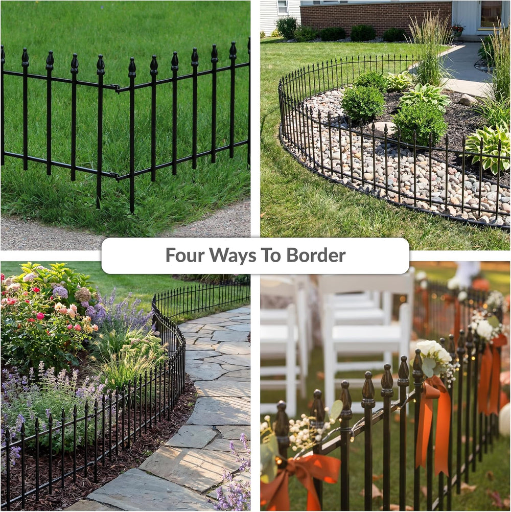 Sunnydaze Decorative Garden Fence Border, 22" W x 18" H, Roman Fini...