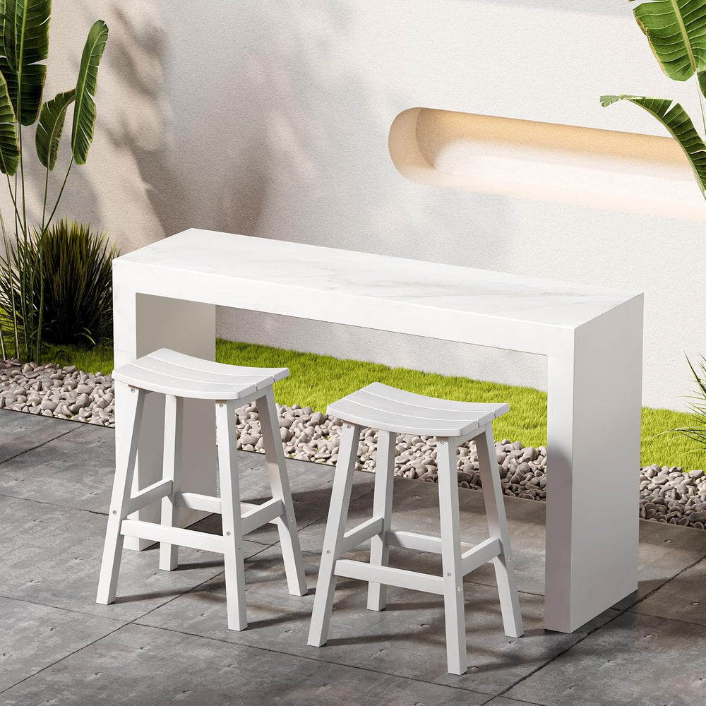Stoog All-Weather Bar Stools Set of 2, 28" Waterproof Outdoor Barstools,...