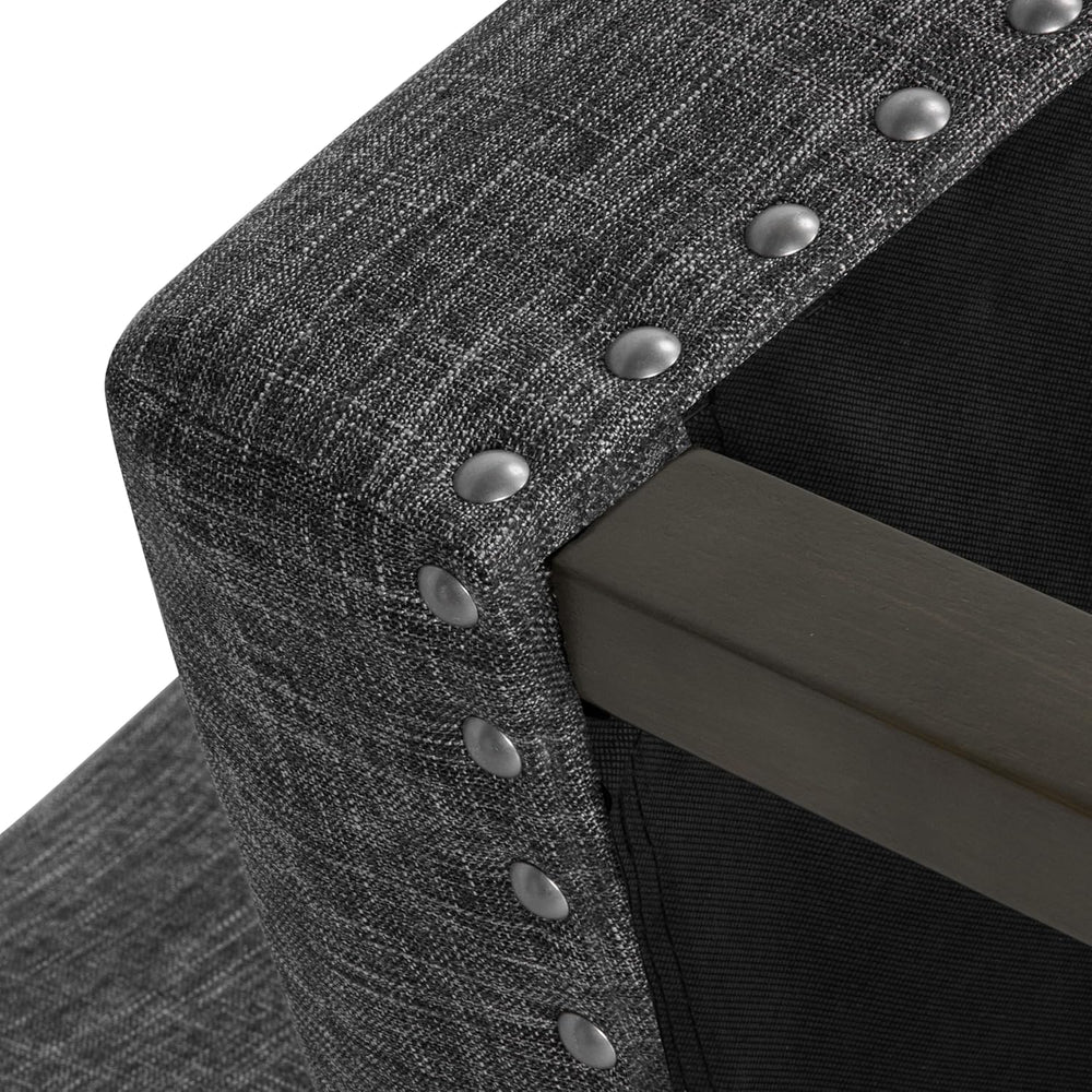 HomePop Upholstered Counter Stool, 24-Inch, Slate Gray