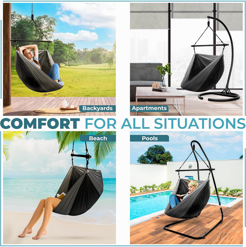 Sorbus Sensory Swing, Hammock Swing, Outdoor Hanging Pod Chair (Black)