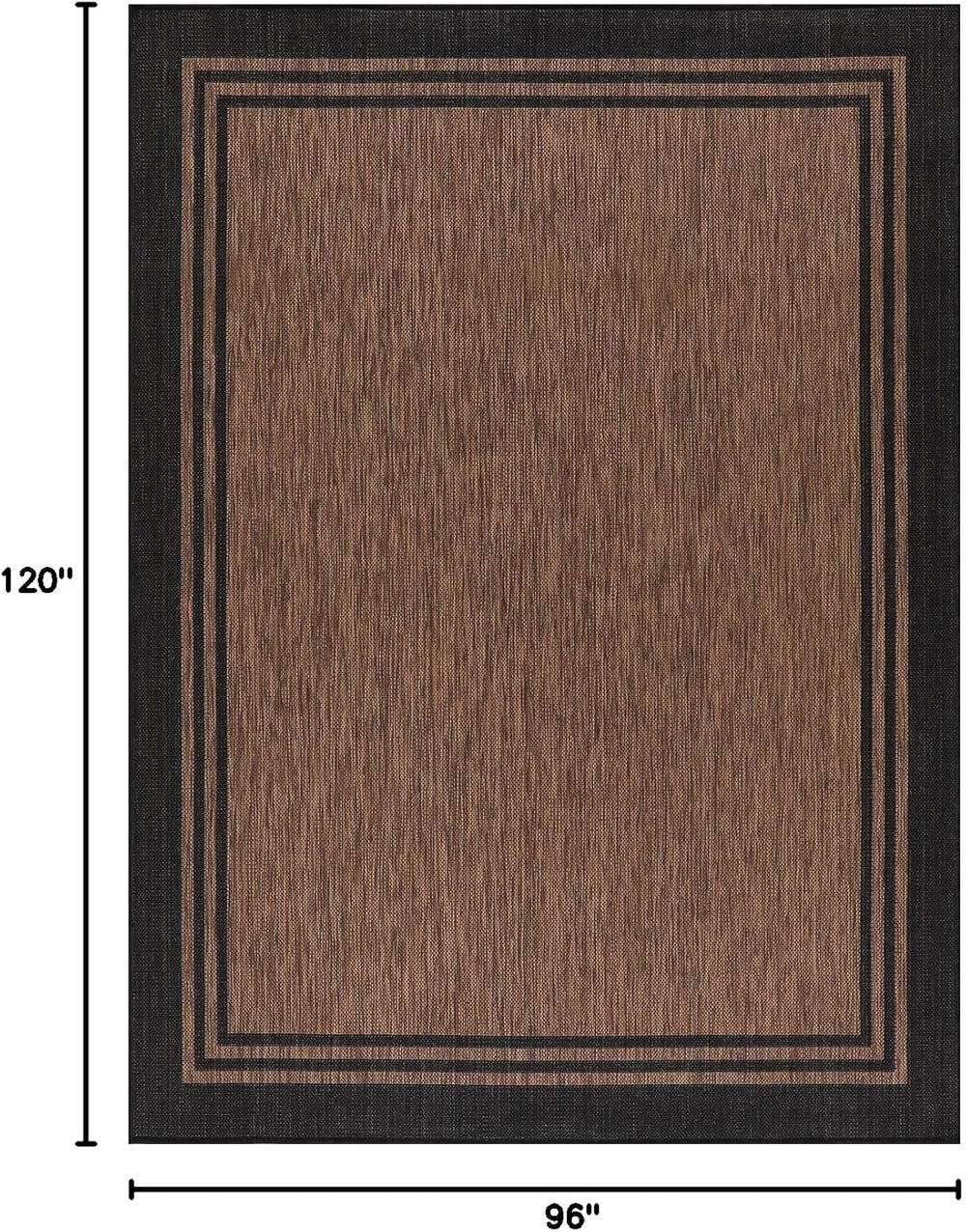 Luul Home Bordered Outdoor Rug 8x10 Washable Outside Carpet for Indoor Patio ...