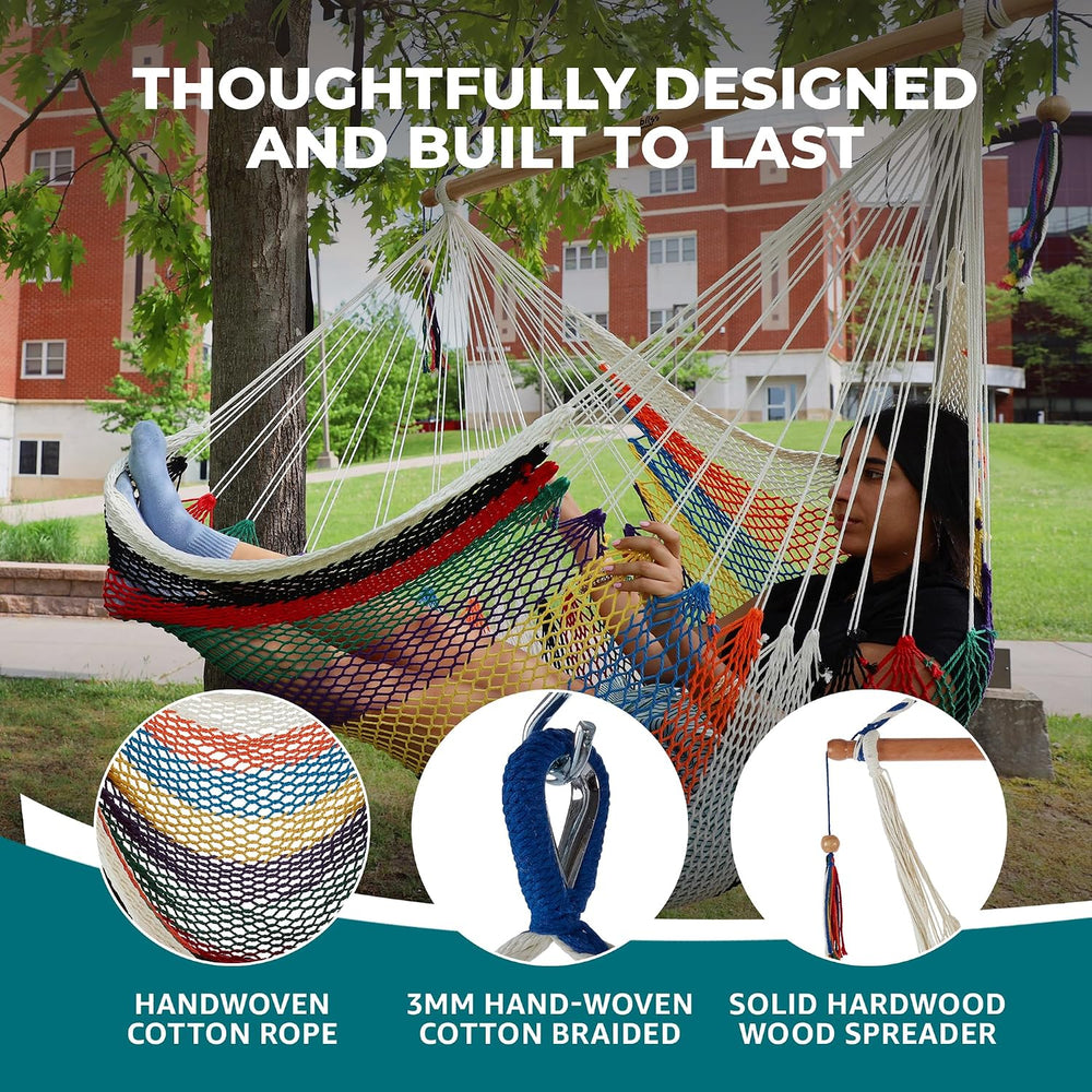 Bliss Hammocks Tahiti Hammock Chair with Spreader Bar, Multicolor
