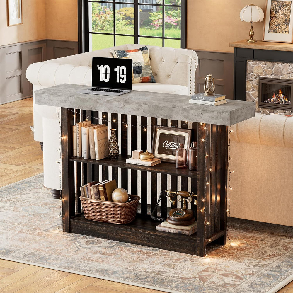 GarveeHome 63" Long Bar Table - Counter Bar Height Pub Table with 2 Tier...