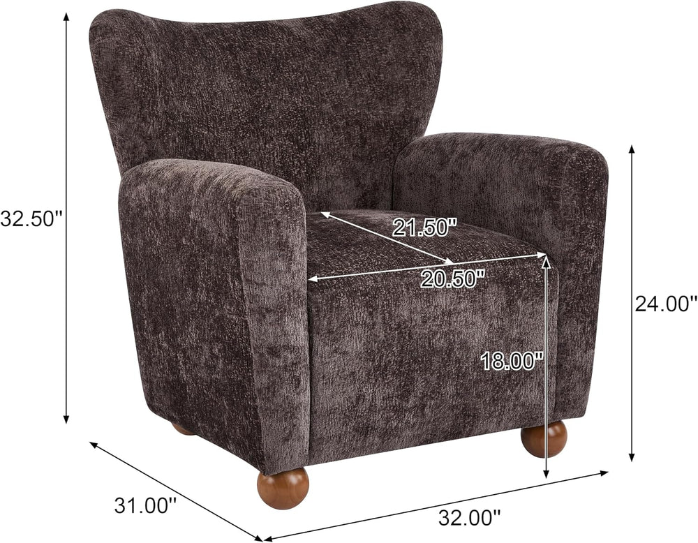 Christopher Knight Home Lindy Wingback Accent Chair, Upholstered Armchair wit...