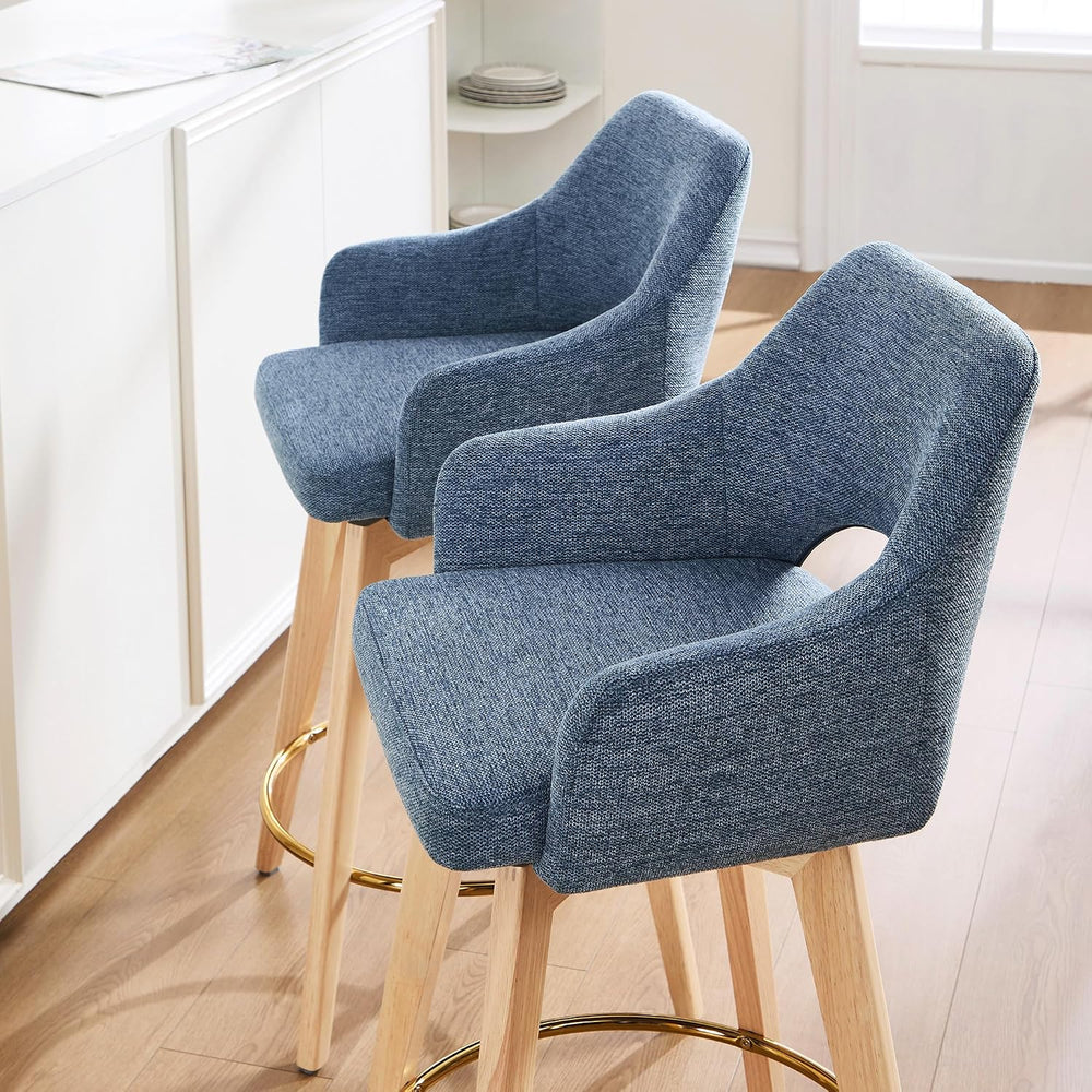 Zesthouse Swivel Counter Stools Set of 4, Wooden Counter Height Bar Stools