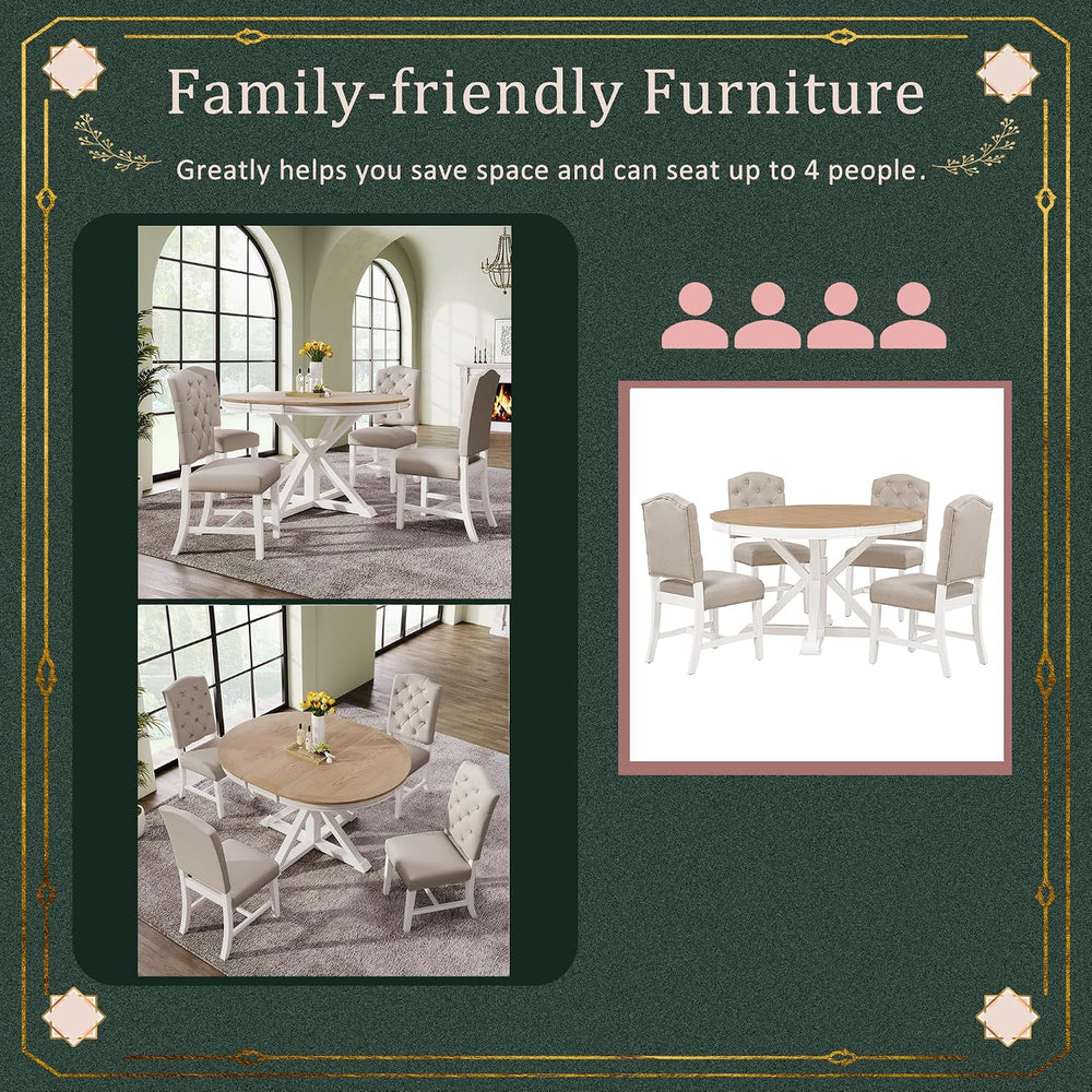 Harper & Bright Designs TREXM Functional Furniture Retro Style Dining Tab...