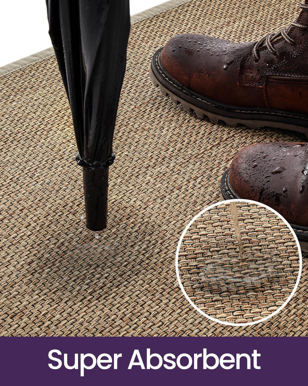 DEXI Ultra Thin Indoor Door Mat 36x56, Entrance Doormats, Beige