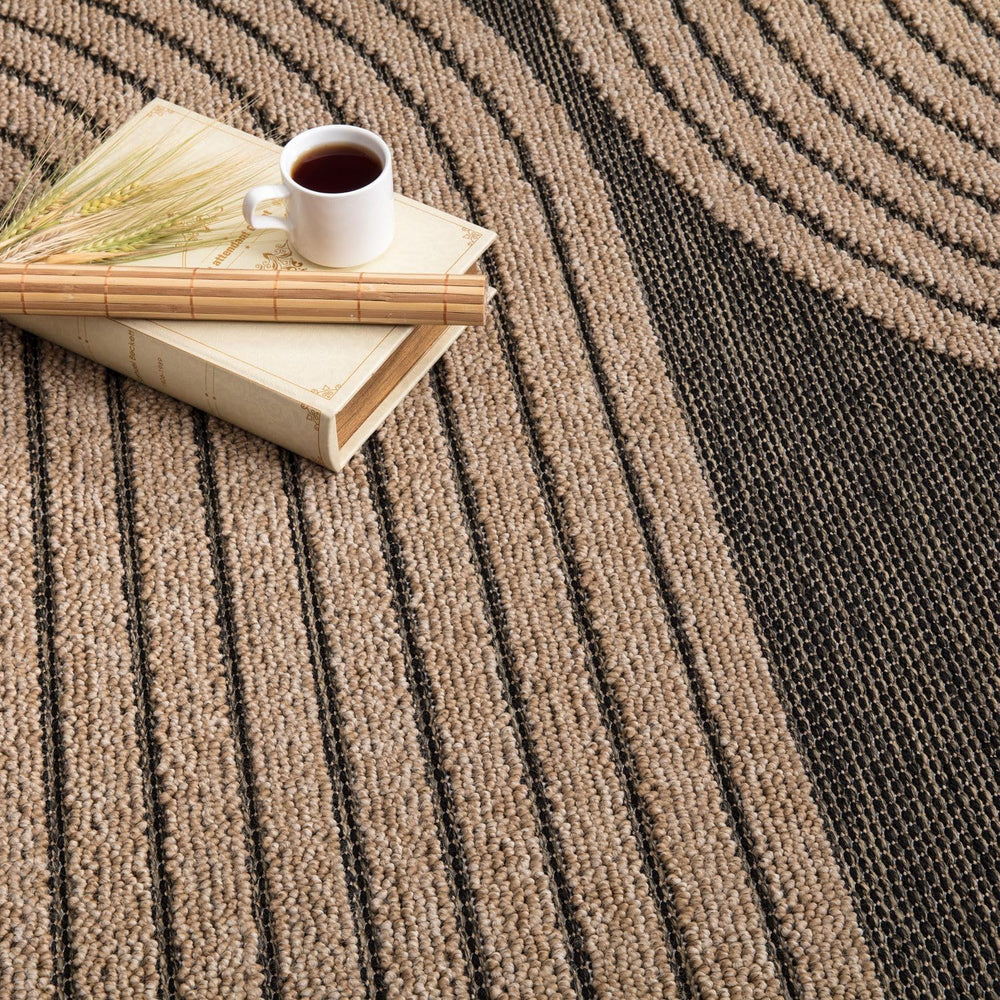 Paco Home in- & Outdoor Rug Natural Look with Modern Curved Lines in Beig...