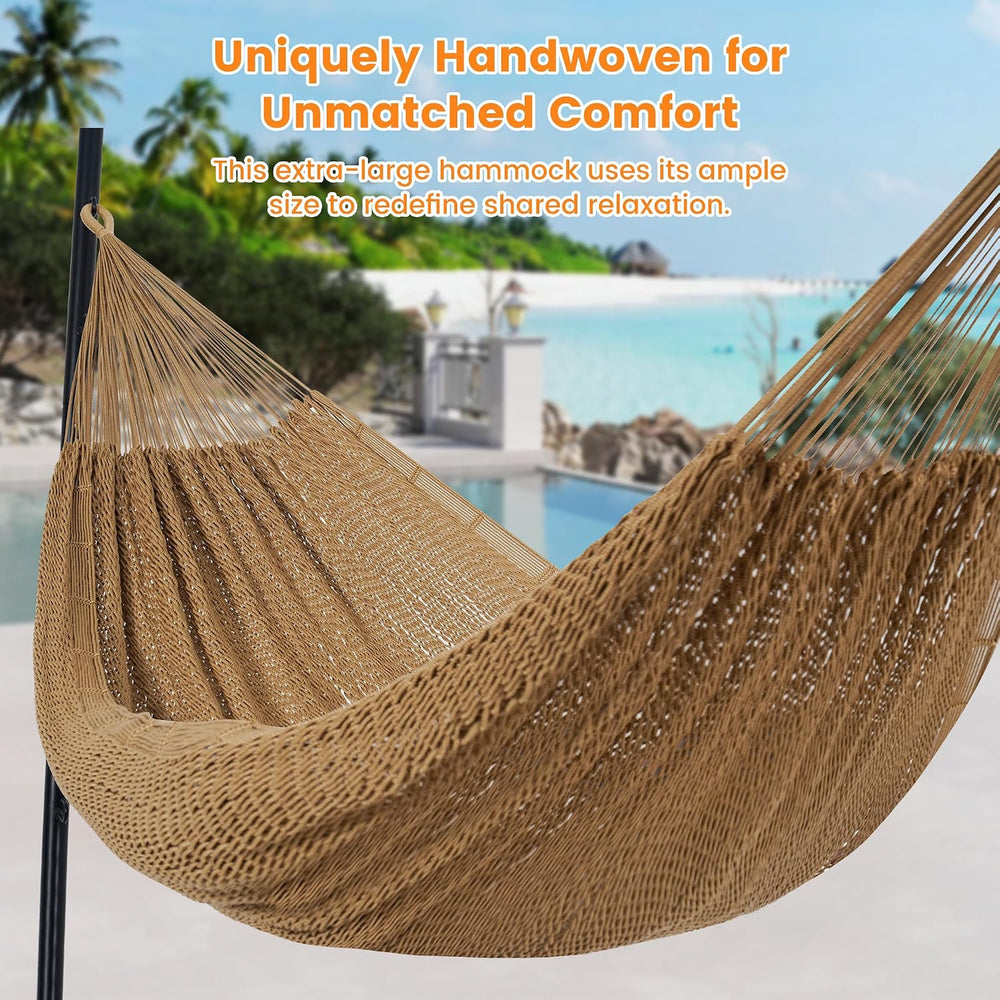 Lazy Daze XL Handwoven Mayan Hammock, 10.5FT Double Camping Hammocks