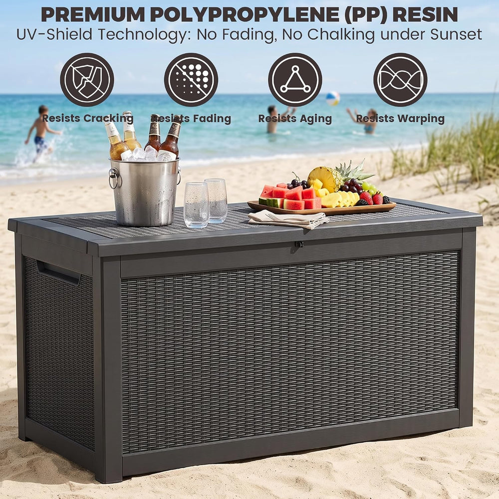 Outdoor Storage Box, 320 Gallon Waterproof Deck Box [Upgraded 3.1], Giant Res...