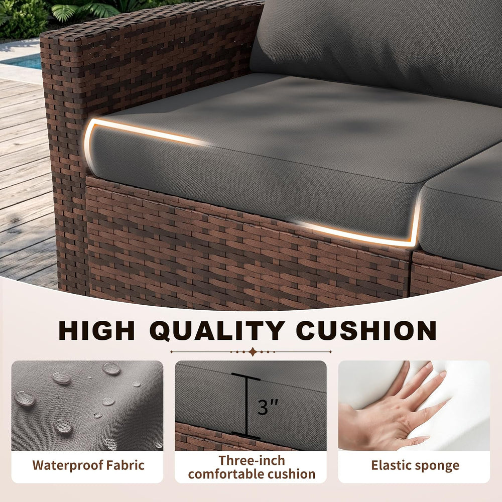 UDPATIO Patio Furniture Set, Outdoor Furniture Sets with Loveseats Sofa