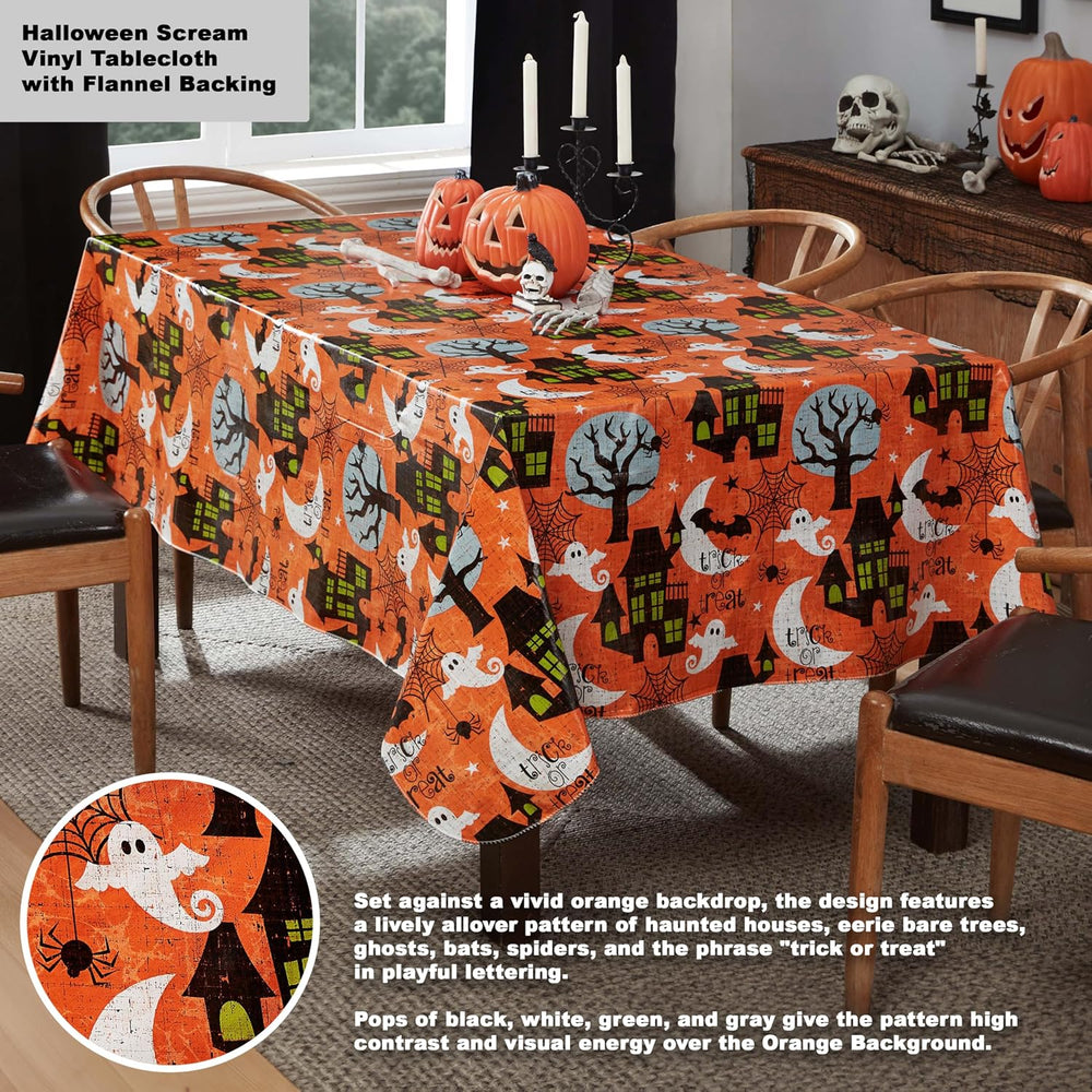 Newbridge Halloween Scream 60 x 102 Inch Rectangle Vinyl Tablecloth