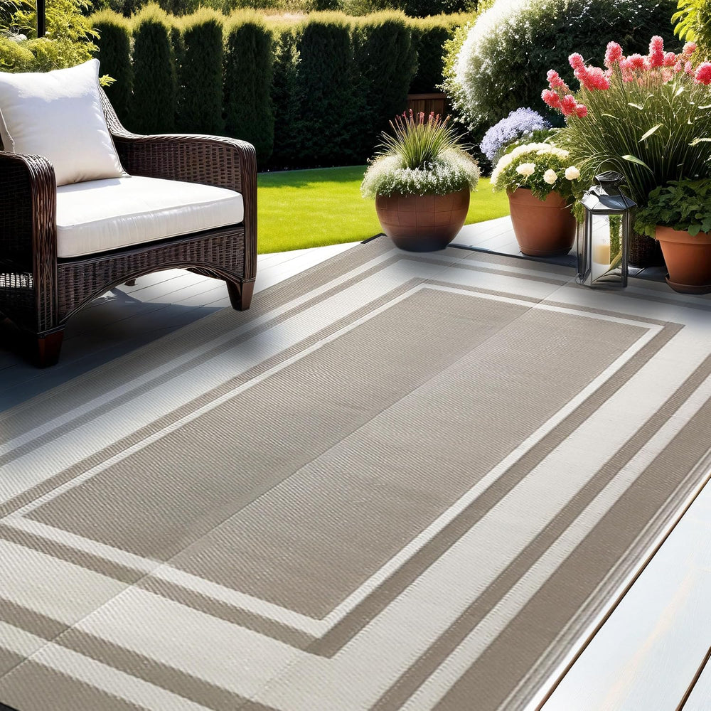 RURALITY Outdoor Rugs 8'x10' Waterproof for Patios Clearance,Plastic ...