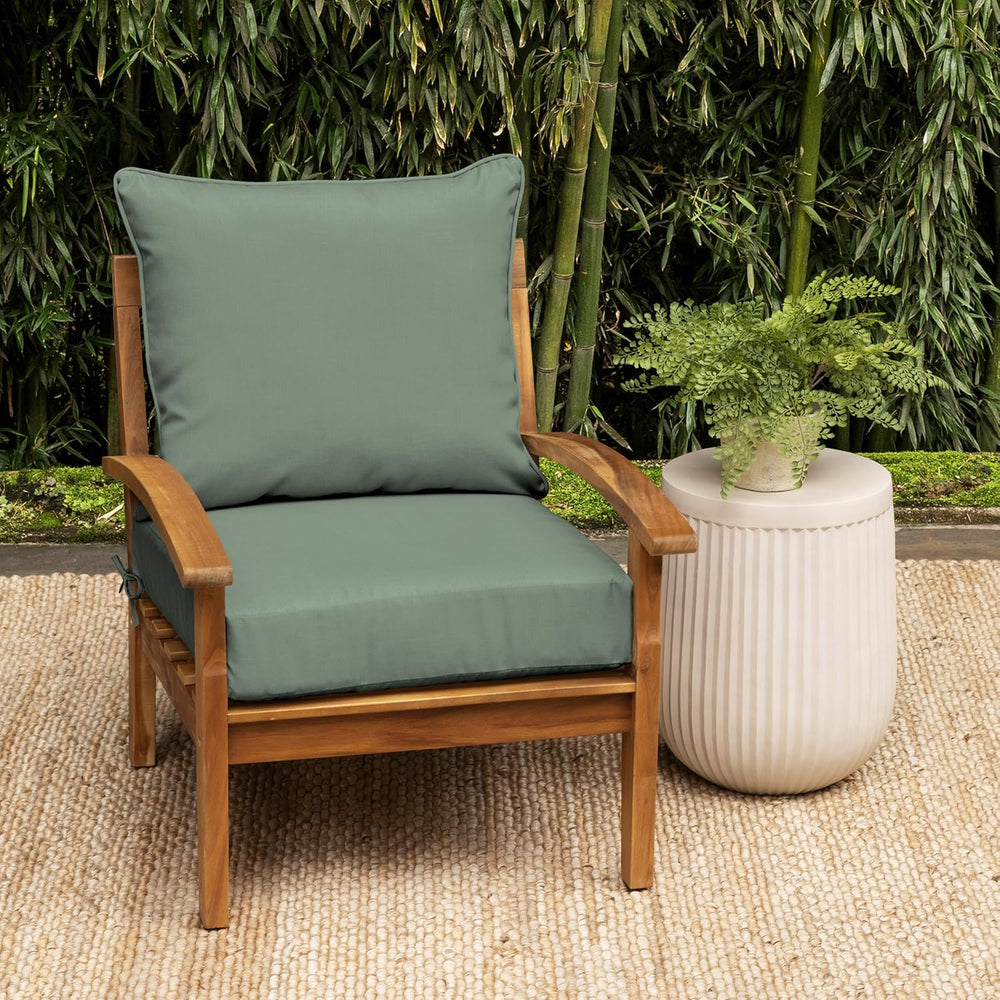 Arden Outdoor Deep Seat Cushion Set, Foam, 24x24, Sage Green Texture
