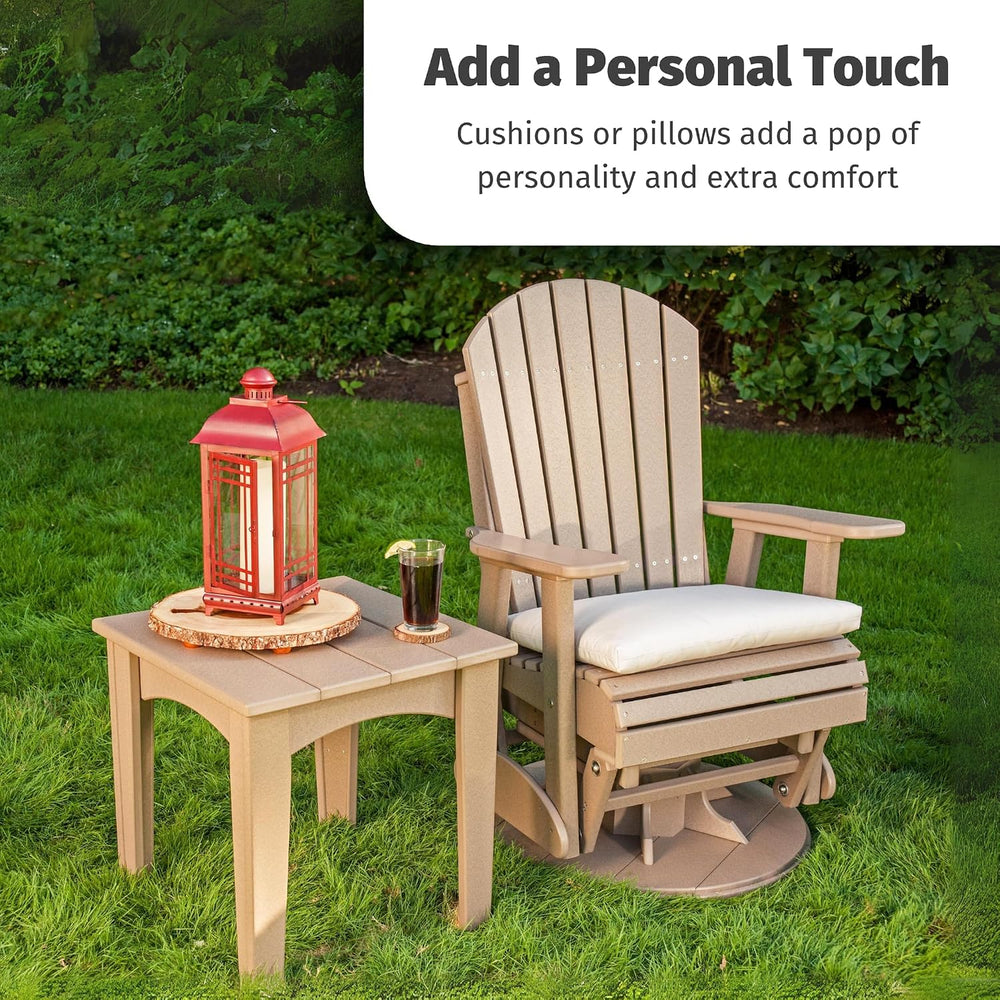 LuxCraft 2' Adirondack Outdoor Swivel Glider Chair, Patio Glider Rocker, ...