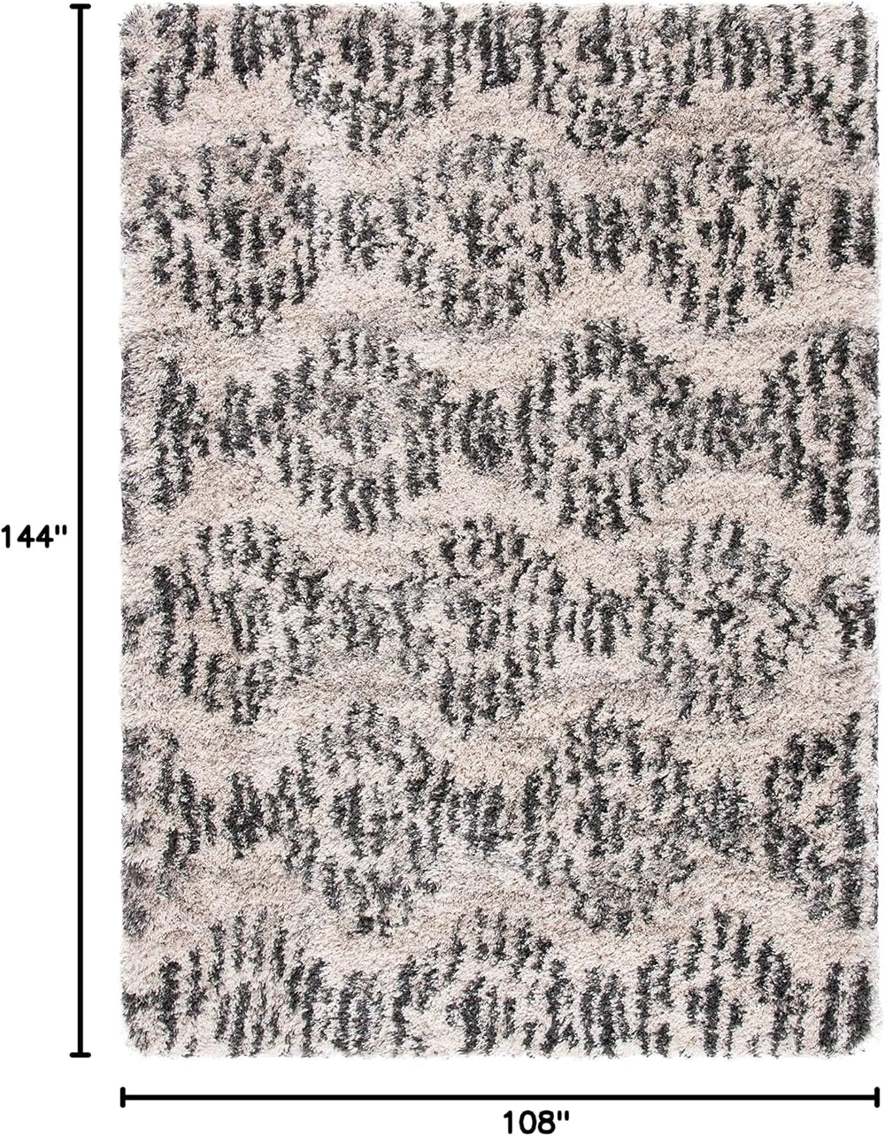 SAFAVIEH Iceland Shag Collection Area Rug - 9' x 12', Cream & Gre...