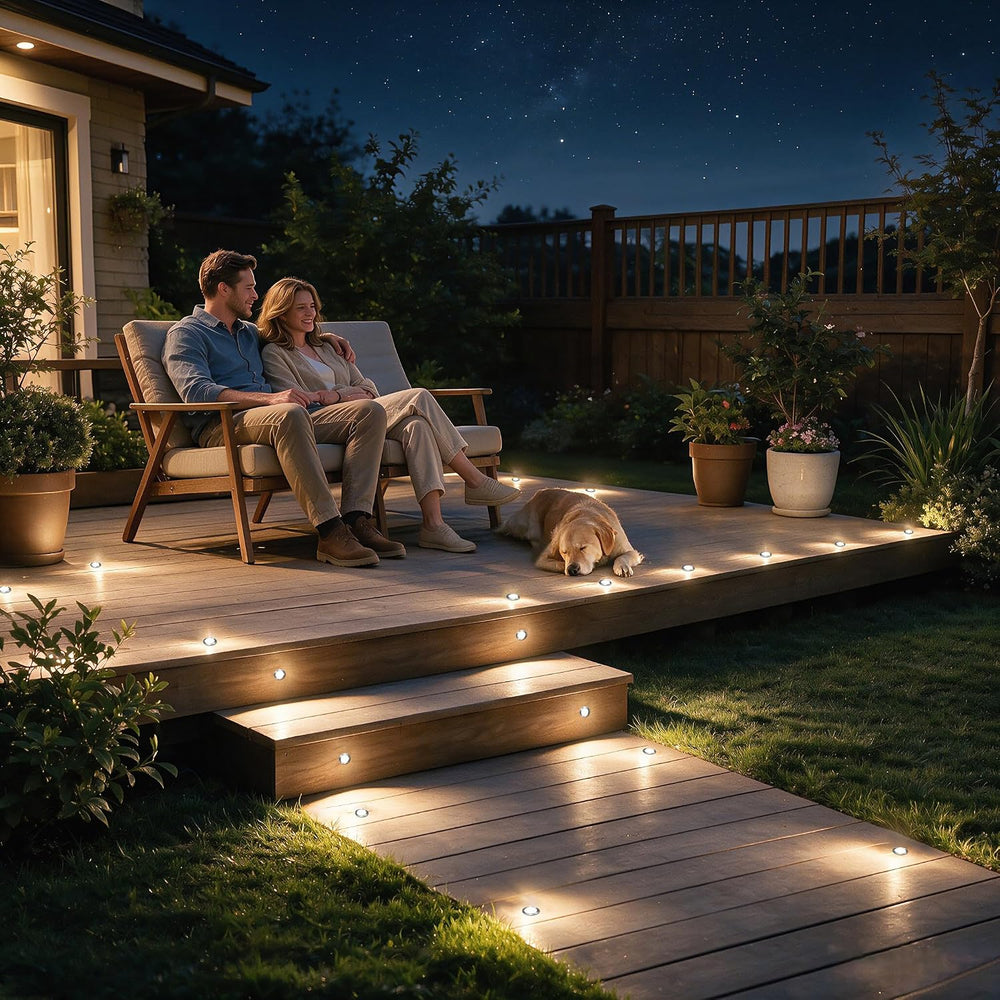 Dimmable LED Deck Lights with Timer and Photocell Sensor, 20 Pack Recessed De...