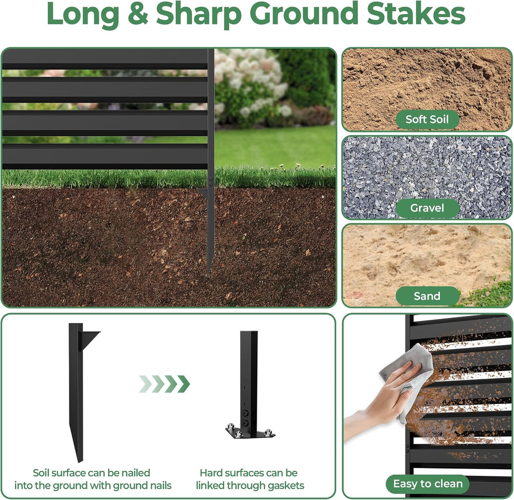 Metal Air Conditioner Fence, 42''H x 38''W (3Panels) Metal Ou...