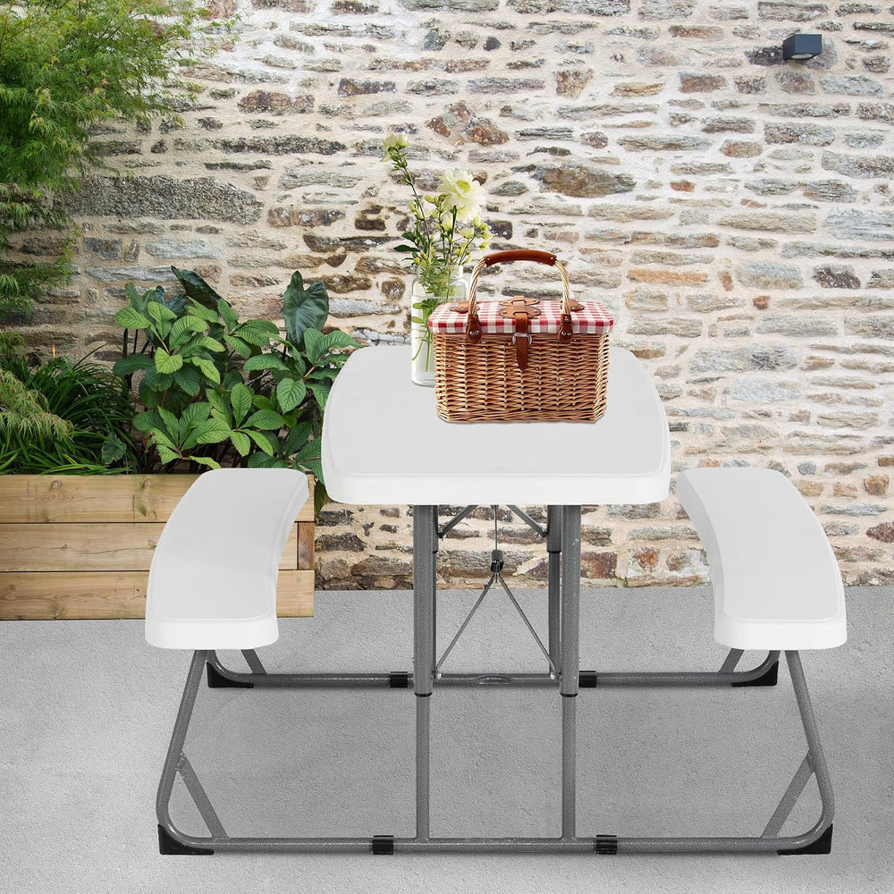 Peakform 37.8 Inch Rectangular Folding Picnic Table, Multipurpose Indoor Outd...