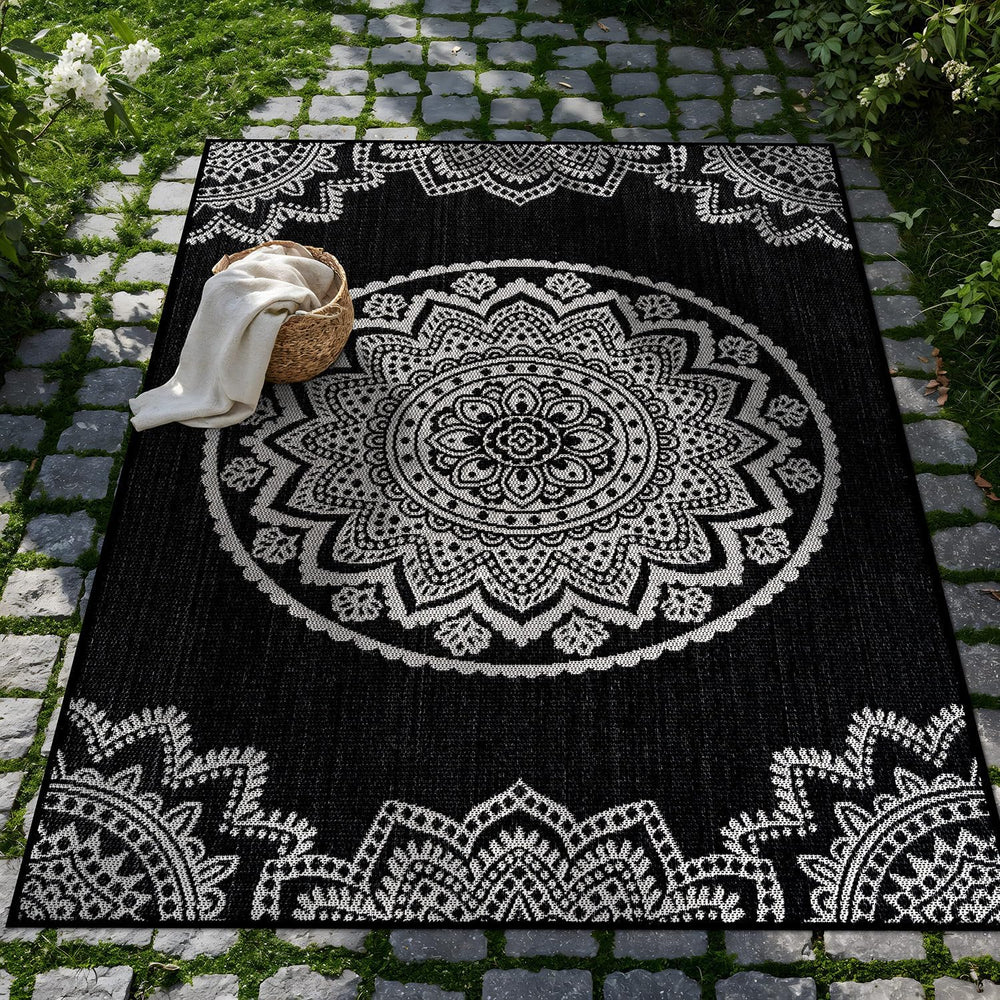 CAMILSON Outdoor Rug 10x14 Modern Large Area Rugs for Indoor and Outdoor Pati...