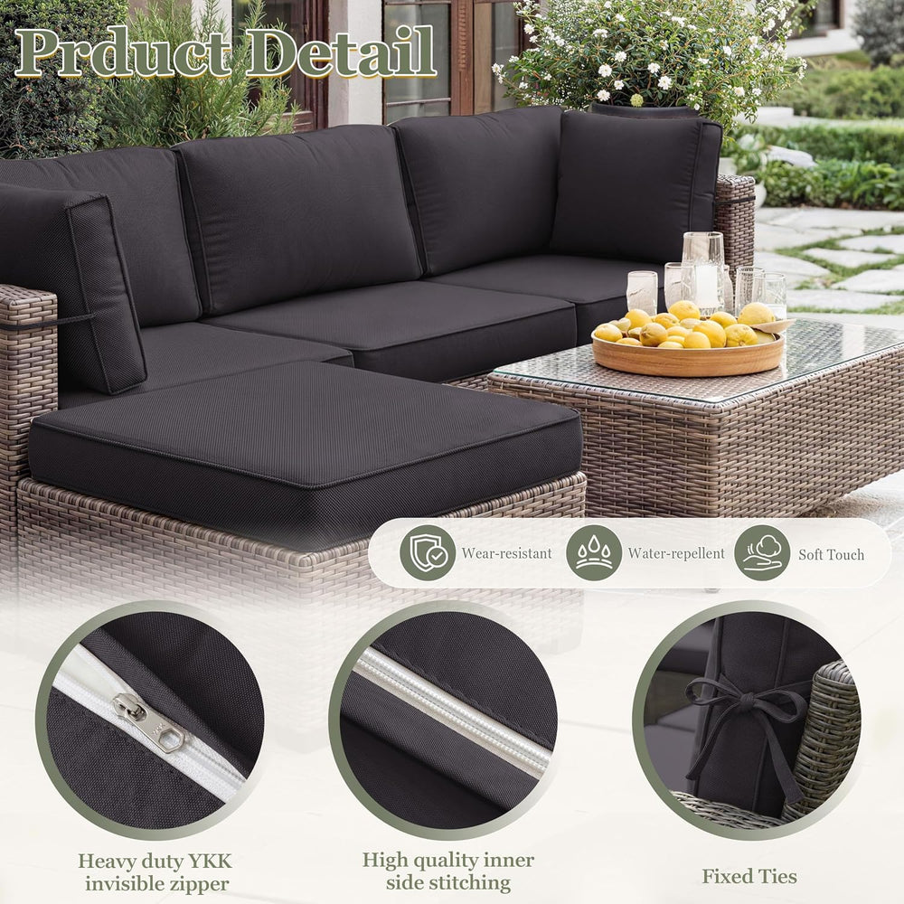 9 Pcs Outdoor Patio Cushions Covers Replacement Sets, Covers Only