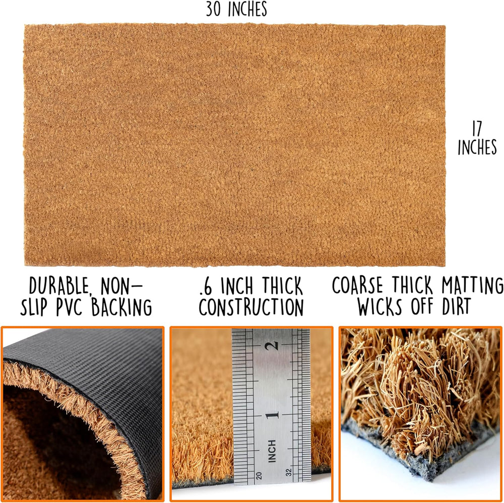 Blank Doormat Coir 30x17 Inch for Screen Printing, Welcome Mat Porch 10pk