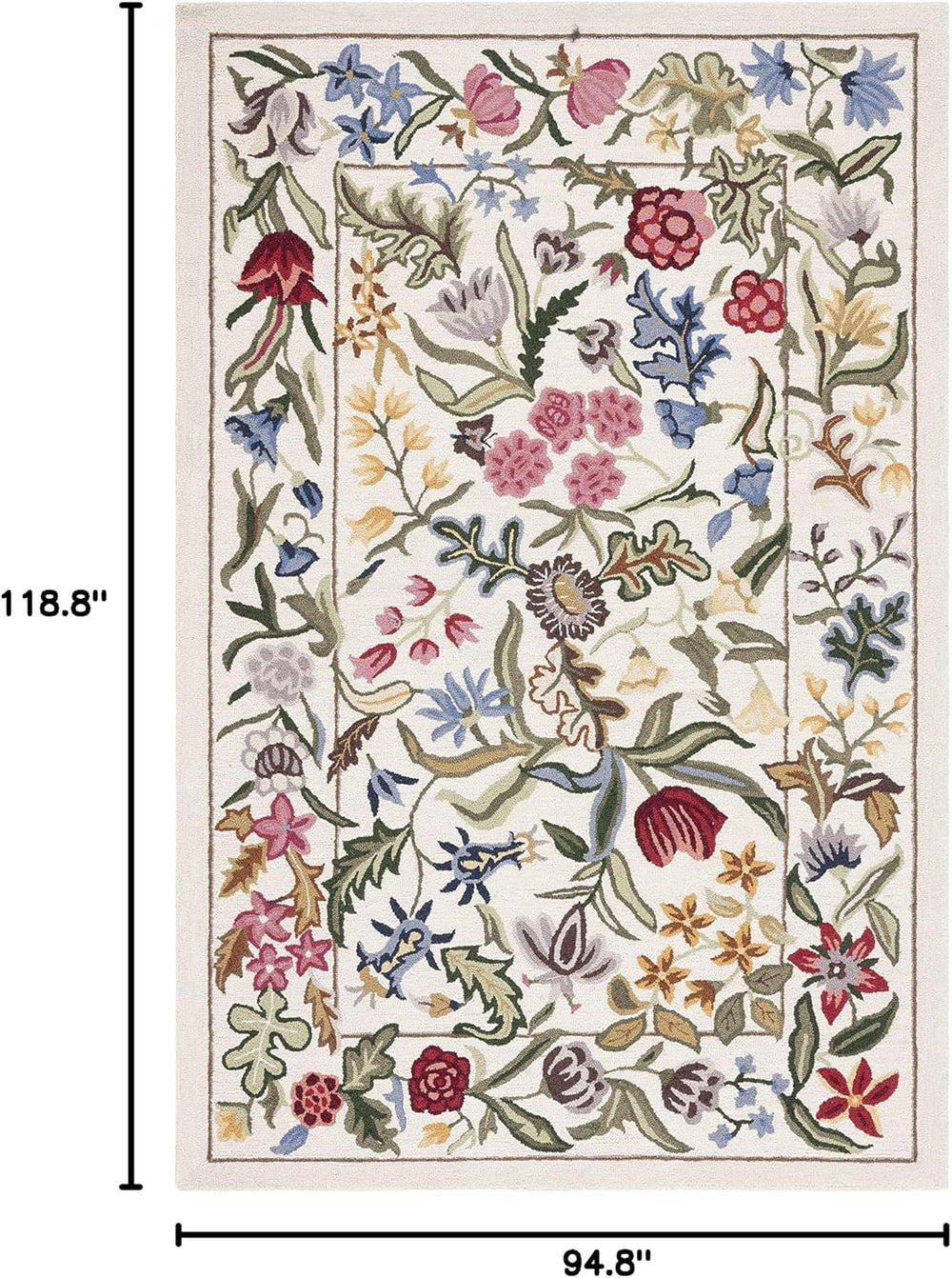 SAFAVIEH Area Rug 8x10 - Chelsea Collection - Large - Ivory & Green, Hand...