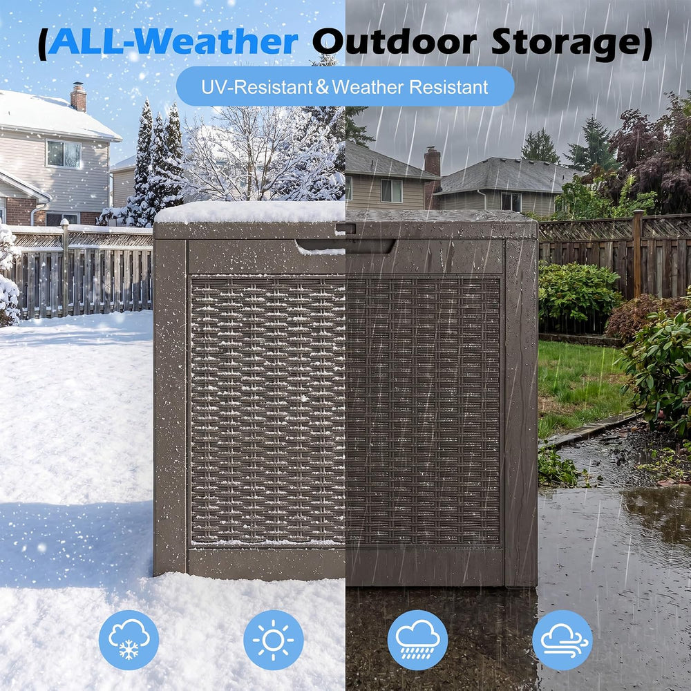 Outdoor Storage Box Waterproof, 31 Gallon Deck Box for Patio Storage