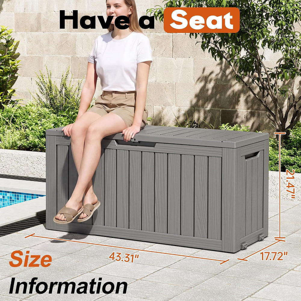Outdoor Storage Box, Resin Deck Boxes Indoor and outdoor, Waterproof Storage ...