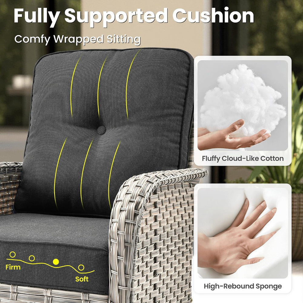 ovios 8-Piece Patio Furniture Set with L-Shaped Sofa Chaise, Outdoor Modular ...