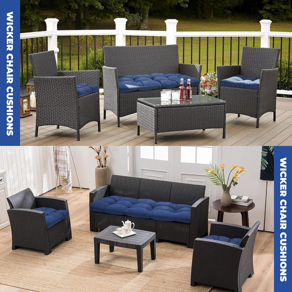 DANGHOOGY Wicker Chair Cushions, Waterproof Outdoor Loveseat Cushions for Pat...