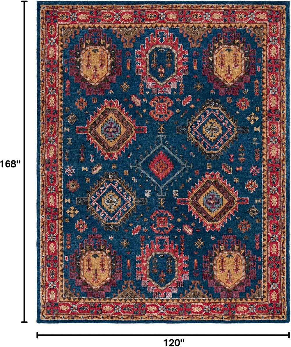 SAFAVIEH Heritage Collection Area Rug - 10' x 14', Navy & Red, Ha...