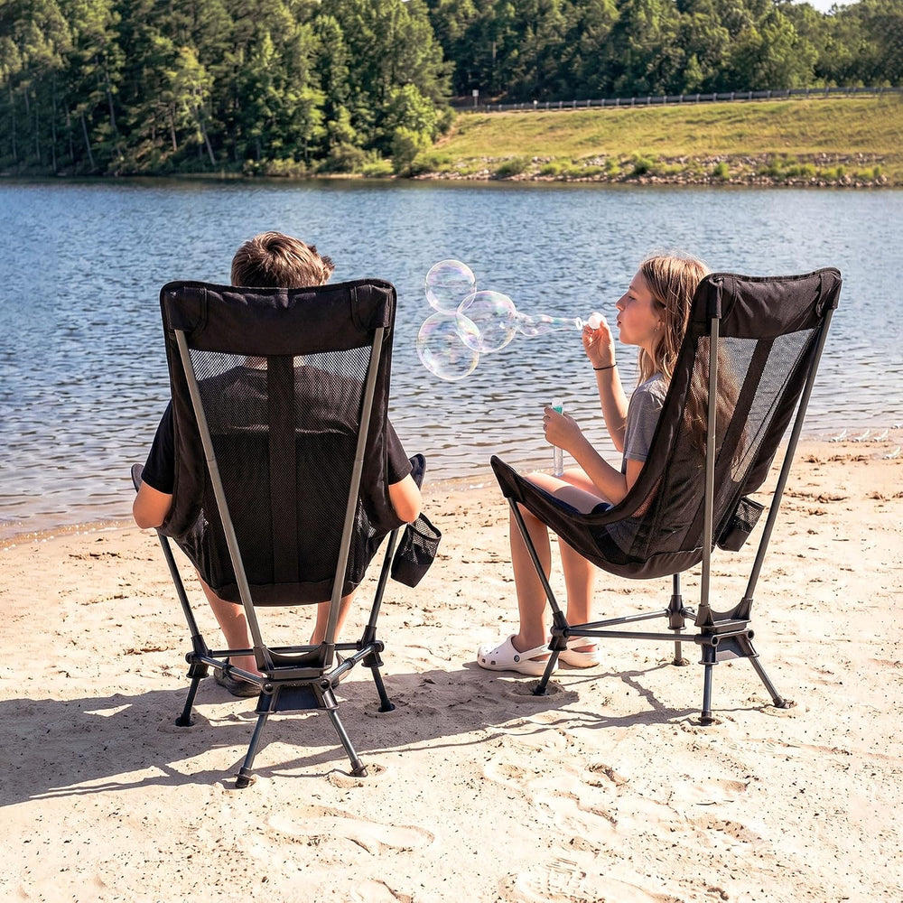 Portable Folding Rocking Camping Chair with High Back Beach Chair