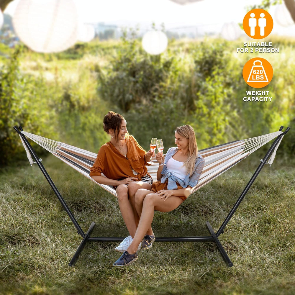 SUPER DEAL Portable 2 Person Hammock with 9FT Hammock Stand, 620 LBS Capacity...