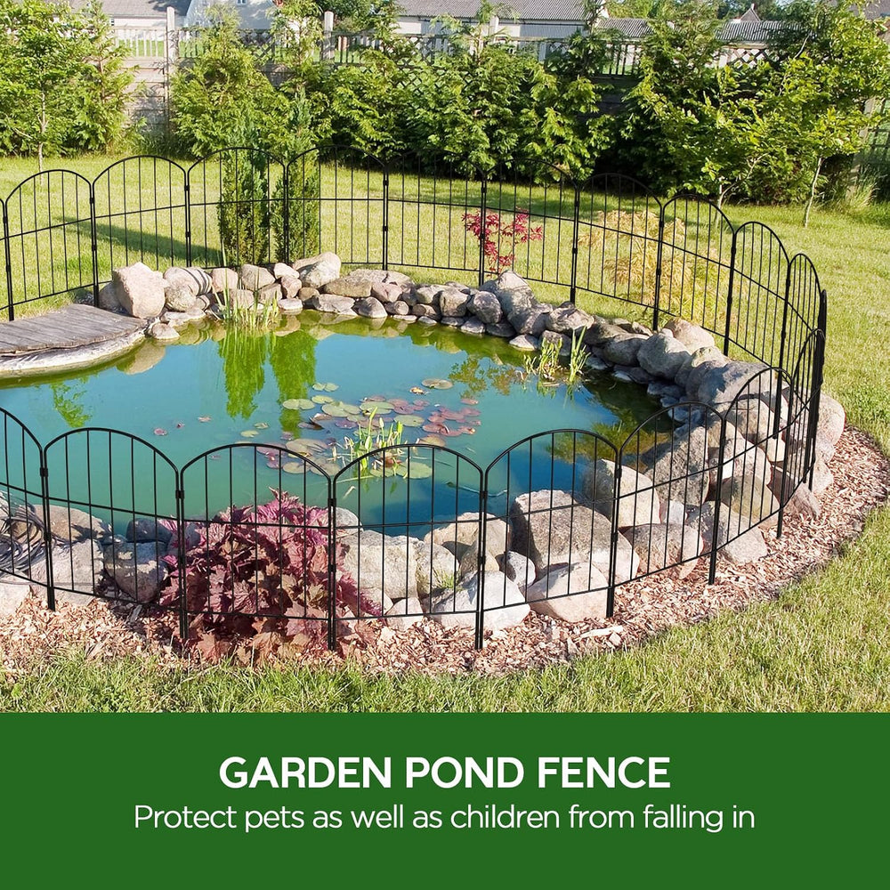 Goovilla Garden Fence, Total 27ft(L) x 24in(H), 25 Pcs, Rustproof Metal