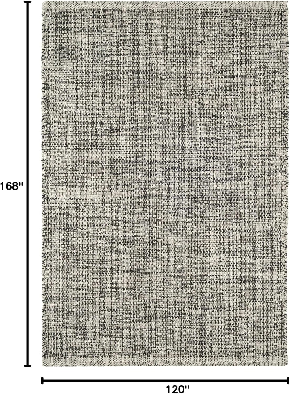 Dash & Albert Marled Black Geometric Handwoven Rug, 9'6"x13'...