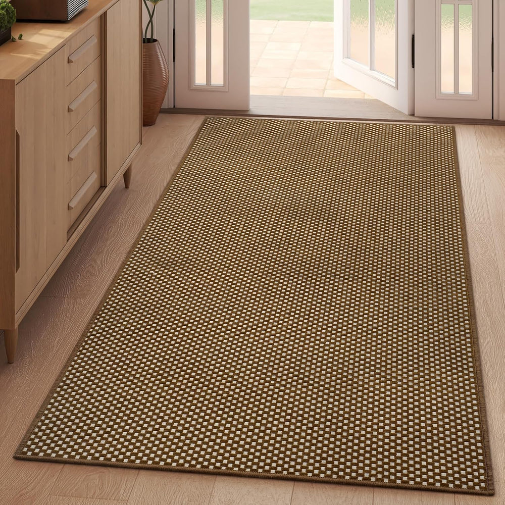 YDKGL 3x5 ft Area Rug Entryway Runner Kitchen Rugs Non Slip Dark Brown