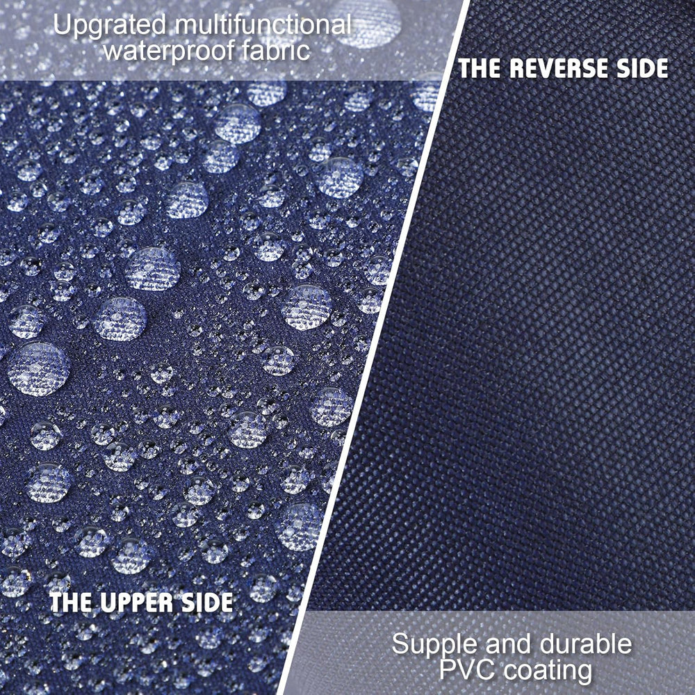 Mindsoft 2 Sets Waterproof Cushion Covers with Backrest, L, Dark Blue