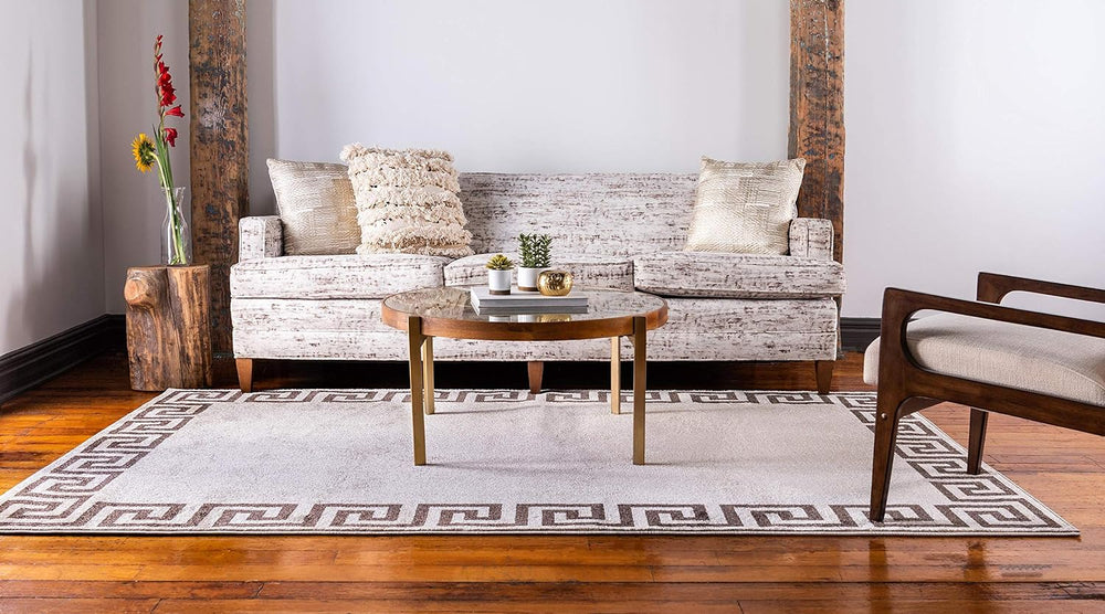 Unique Loom Athens Collection Classic Geometric Modern Border Design Area Rug...