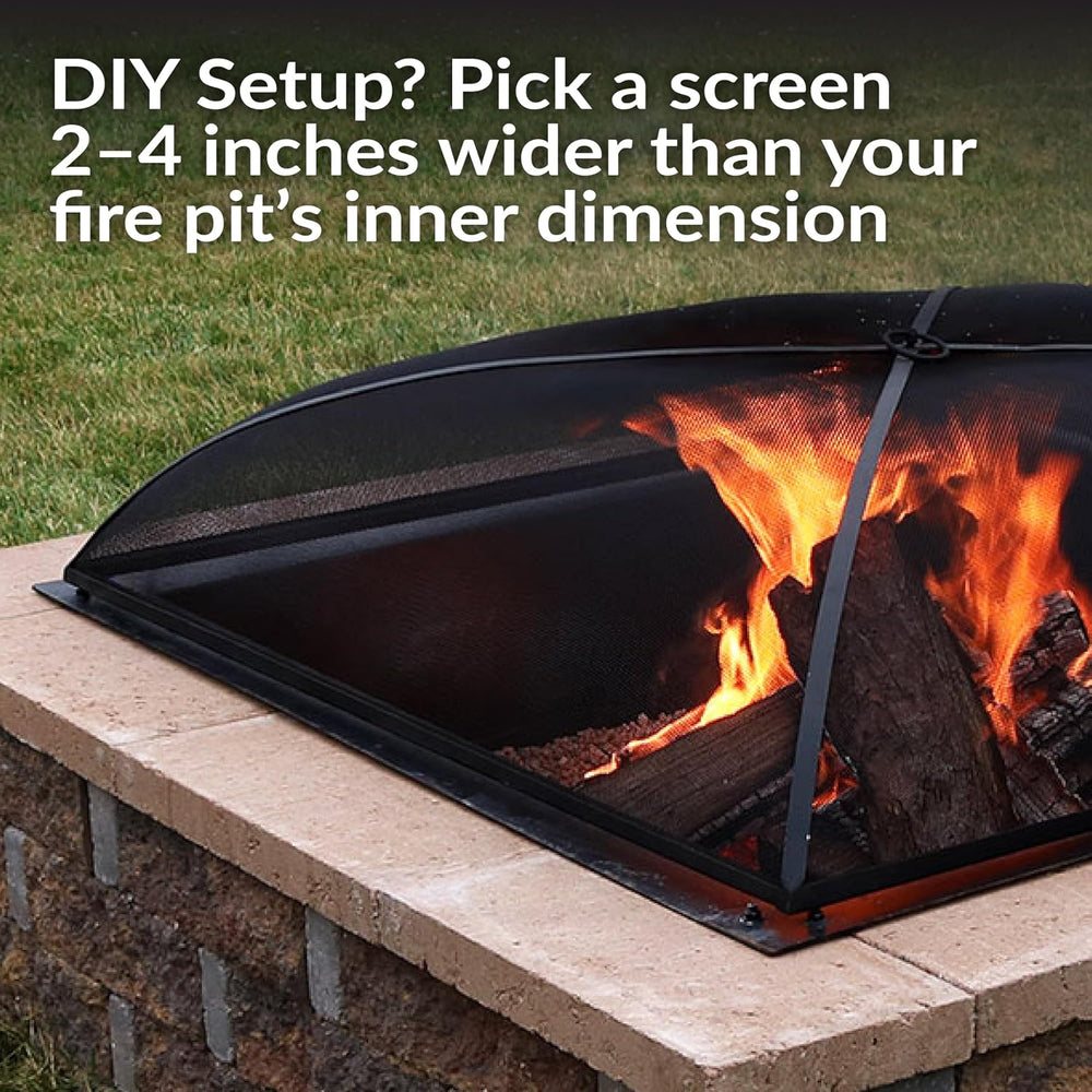 Sunnydaze Heavy Duty Square Fire Pit Screen Cover, Assembly-Free, 30"