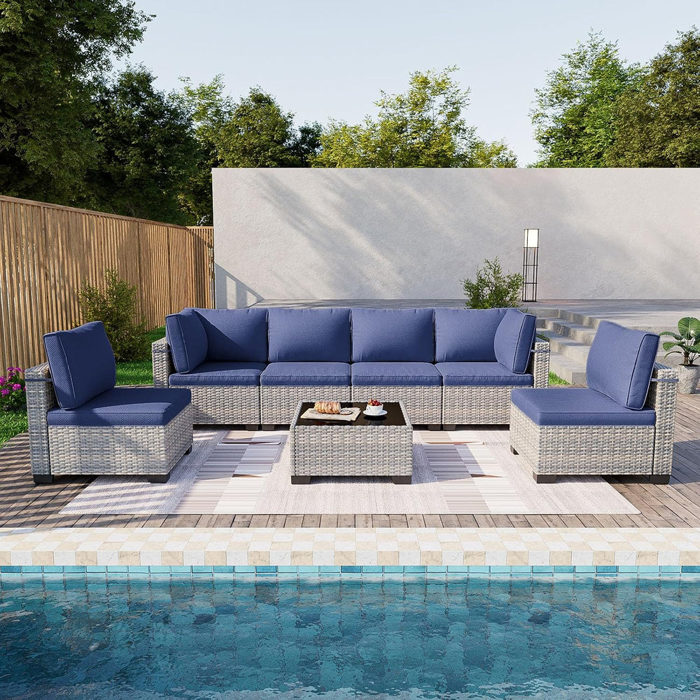 Outdoor PE Wicker Rattan Modular Patio Sectional Sofa Set