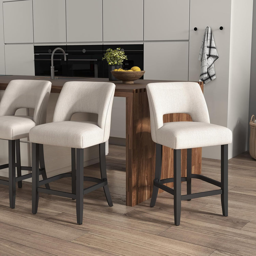 VKNOW Bar Stools Set of 4, 26" Upholstered Counter Height Bar Stools