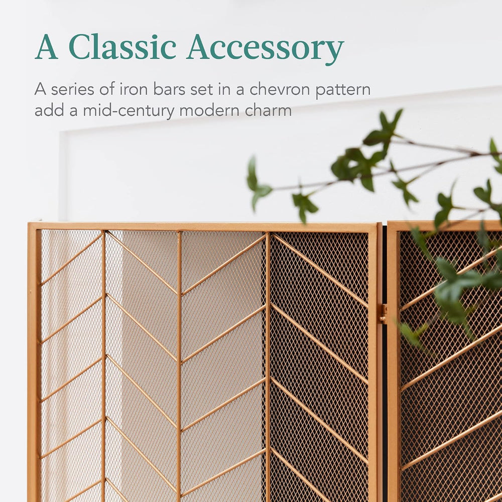 Best Choice Products 52x31in 3 Panel Chevron Fireplace Screen, Mid Century Mo...