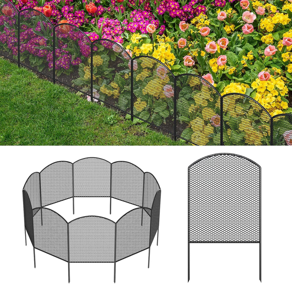 Decorative Garden Fence 10 Pack, 24in(H) x 10.8ft(L) Animal Barrier Fence