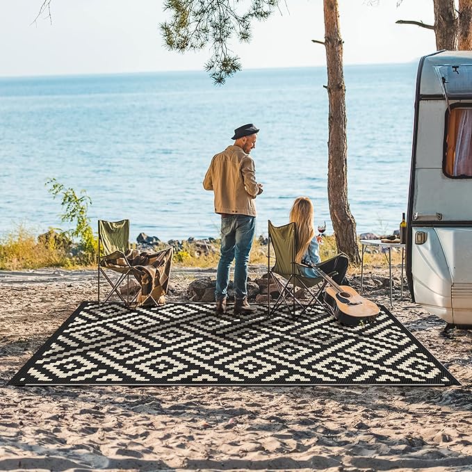 GENIMO Outdoor Rug 4'x6' Waterproof, Reversible Camping Mat, Plastic ...