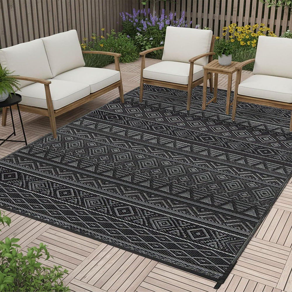 RURALITY Outdoor Rugs 9'x12' Waterproof for Patios Clearance,Plastic ...