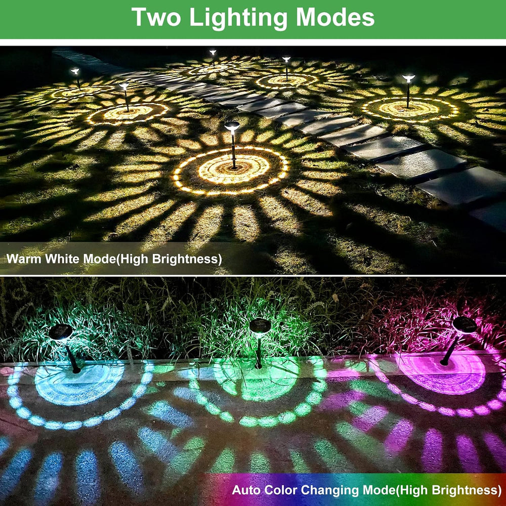 Nupostai 8 Pack Solar Pathway Lights, Multicolor & Warm White LED, IP67 W...