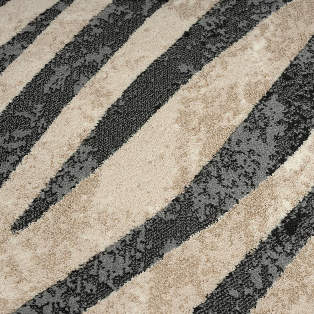 Abani Terra Area Rug for Living Room, Bedroom - Zebra Pattern - Black Cream -...