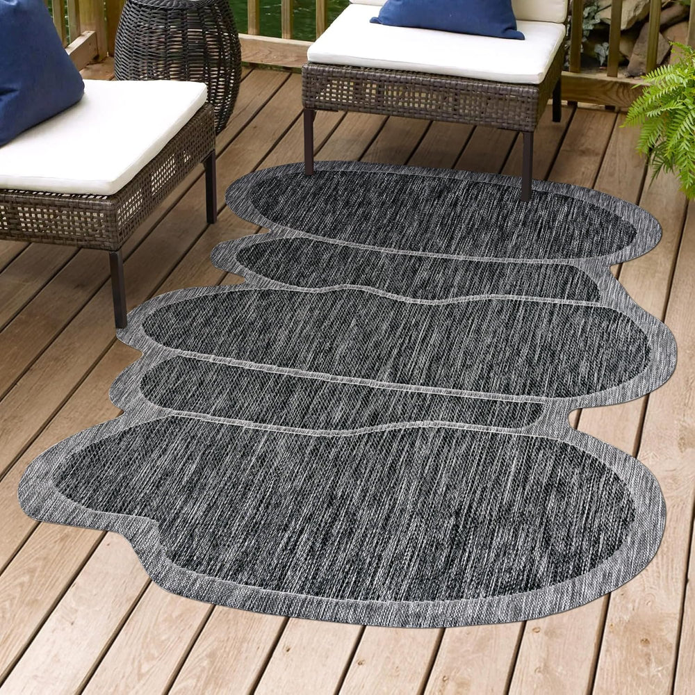 JONATHAN Y Rustic Abstract Indoor Outdoor Area Rug 4X6 Dark Gray/Gray, Jasper...